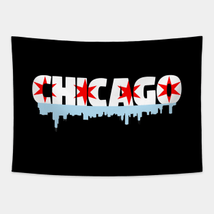 Chicago Flag Skyline Tapestry