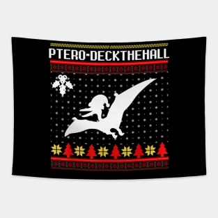 Christmas Dinosaur Ugly Pterodactyl Holiday Party Tapestry