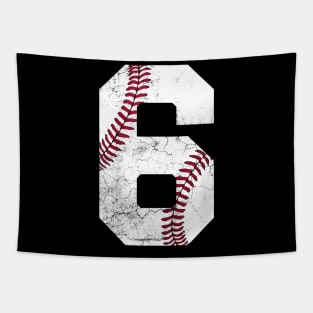 Kids 6th Birthday Shirt Baseball Boys Kids Six 6 Sixth Gift Tapestry