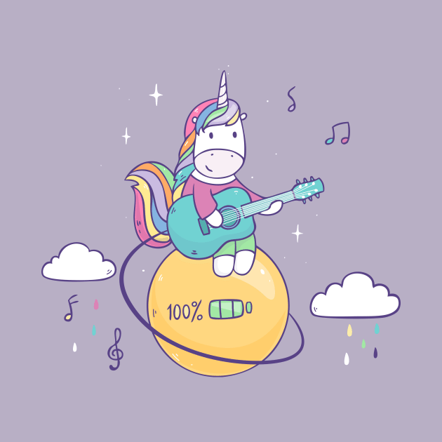 Unicorn guitar player by Olya Yatsenko