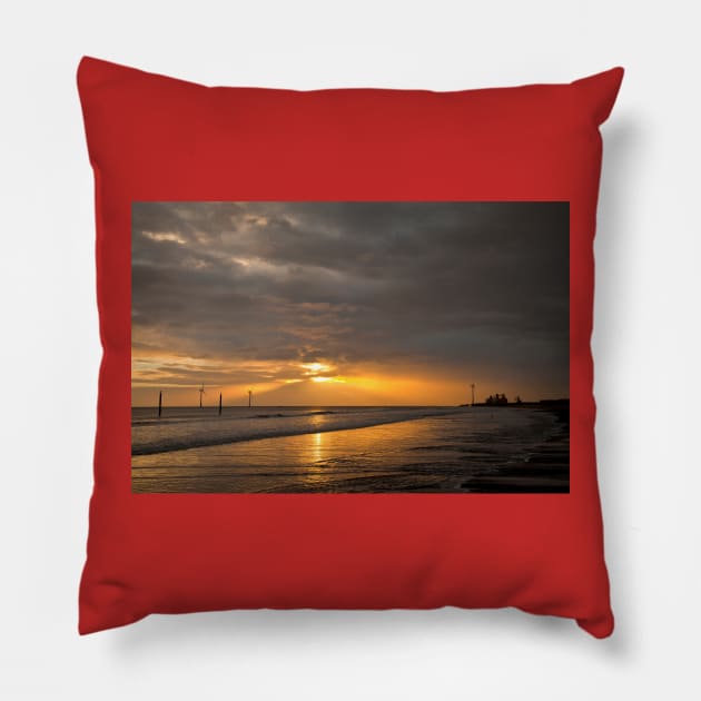 Dawn on the beach Pillow by Violaman