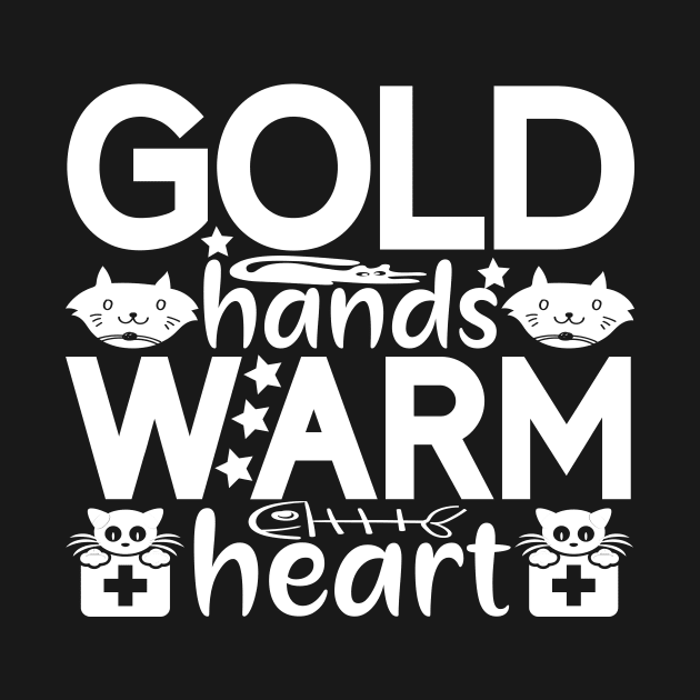 Gold Hands Warm Heart Cats Lover Funny Gift by CatzLovezrz