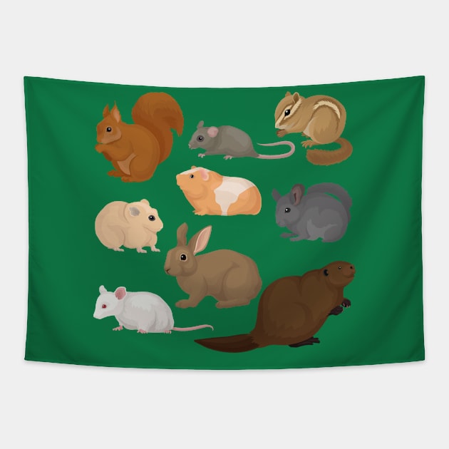 ground animals collection Tapestry by Mako Design 