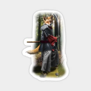 Exclusive Hand Drawn Samurai Fox | Samurai Collection Item-5 (Fox) | by Rendigart Studio Magnet