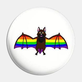 Gay Pride Bat Pin