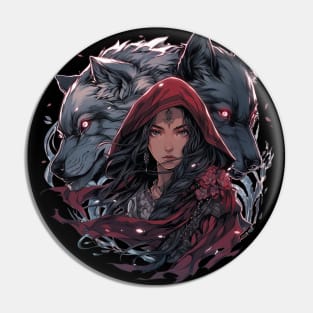 Witchy Red Riding Hood and Her Wolves Pin