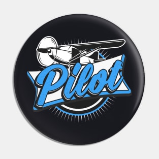 Pilot propeller plane retro style gift Pin