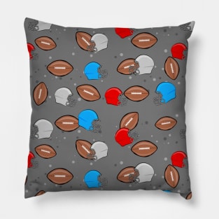 American Football - Helmet & Ball - Seamless Pattern Pillow