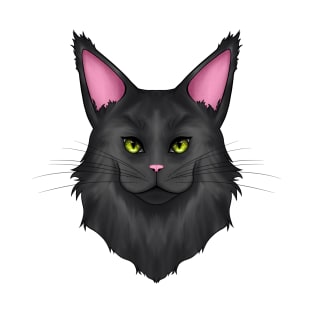 Black Maine Coon Cat T-Shirt