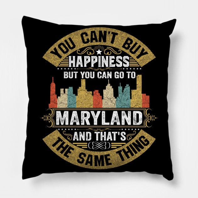Maryland State Flag I Love Maryland Strong Native Maryland Home Map Pillow by BestSellerDesign