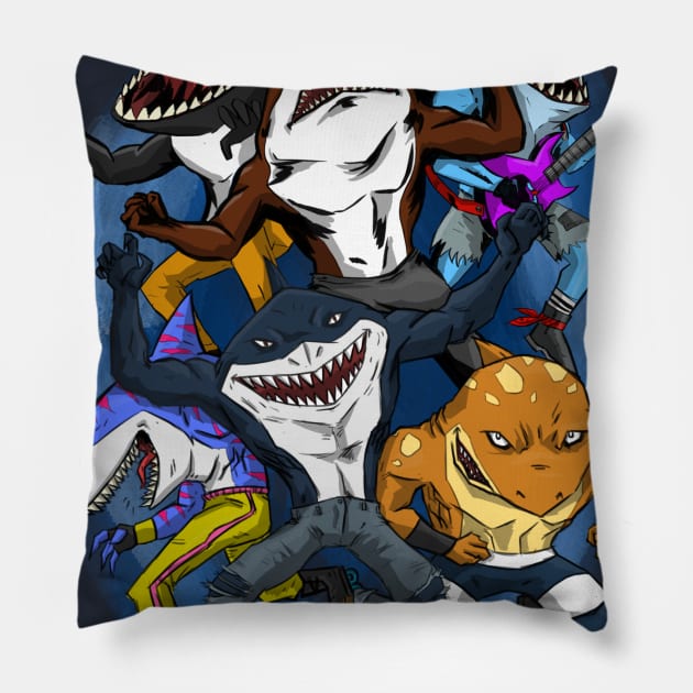 Shark attack! Pillow by BRed_BT