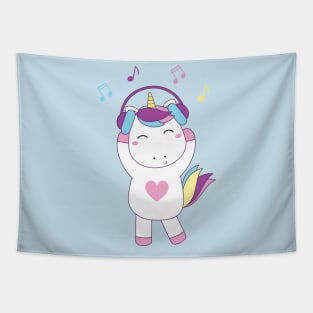 Beby unicorn and headphone Tapestry