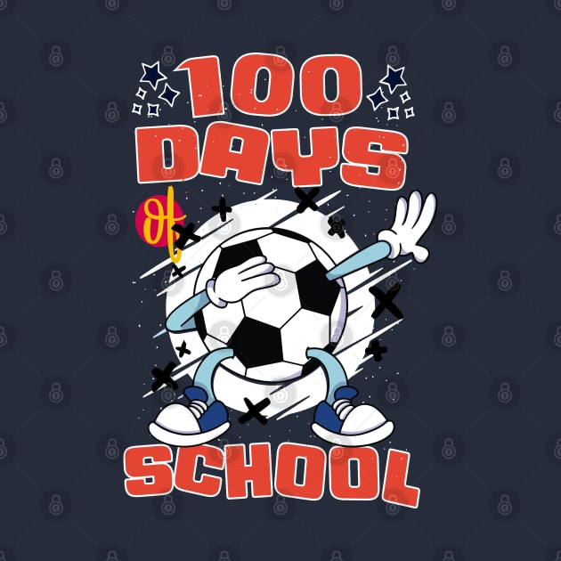 100 days of school featuring a dabbing Football #6 by XYDstore