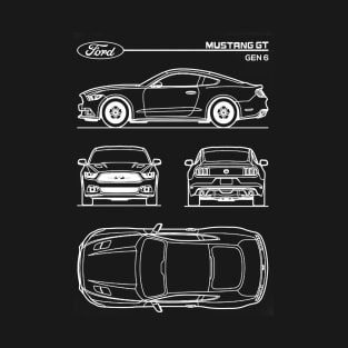 Ford Mustang GT Gen 6 Patent White T-Shirt