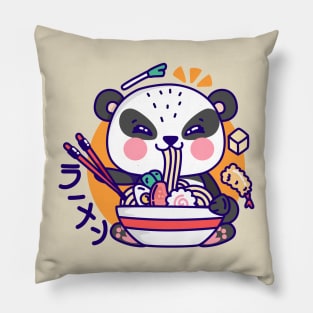 Cute Panda Eat Ramen - Kawaii Pillow