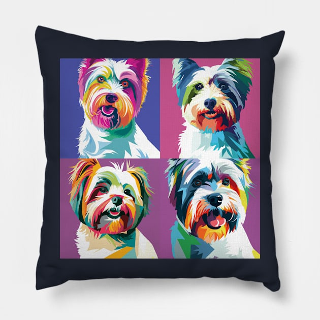 Biewer Terrier Pop Art - Dog Lover Gifts Pillow by PawPopArt