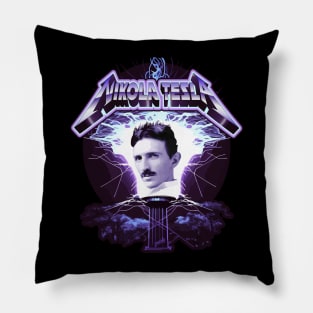 Nikola Tesla -  Heavy Metal Rock Spin Off Graphic by gnarly Pillow