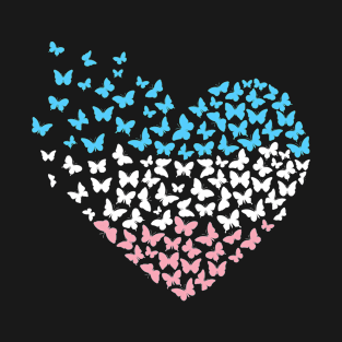 Trans Butterflies Heart T-Shirt