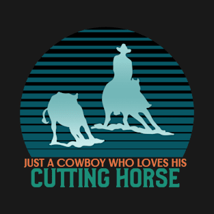 Cutting Horse Cowboy Retro T-Shirt