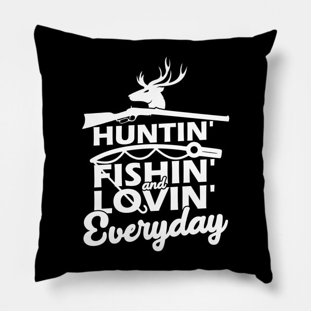 Hunting Fishing Loving Everyday American Deer Hunter Patriot Pillow by artbooming