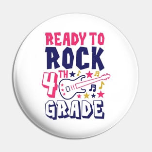 Rocking 4th Grade Funny Kids School Rock Back to School Pin