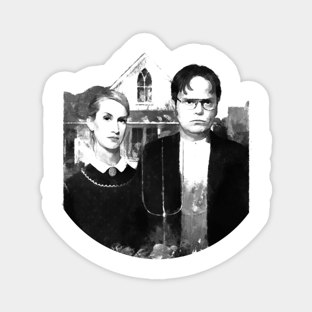 Dwight And Angela - The Office Funny T-shirt - Shrute Farms Magnet by truefriend