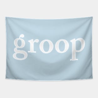 groop3: the biggening white logo Tapestry