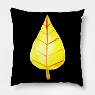 Simple Yellow Leaf Watercolor Pillow