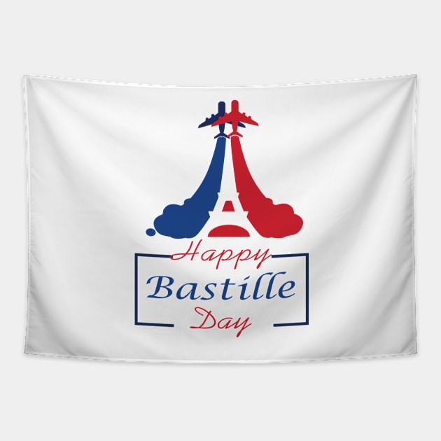 Happy Bastille Day  France 2020 Tapestry by Salahboulehoual