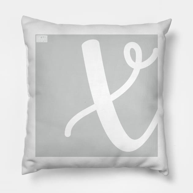 Letter X Elegant Cursive Calligraphy Initial Monogram Pillow by porcodiseno
