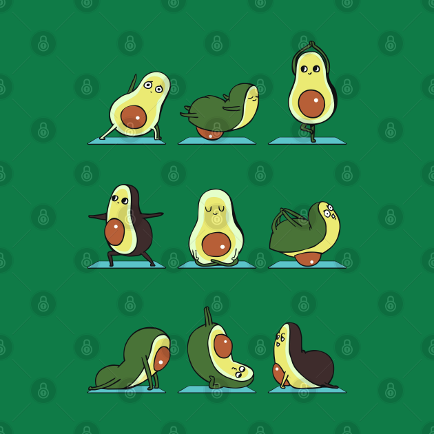 Avocado Yoga - Avocado - T-Shirt | TeePublic