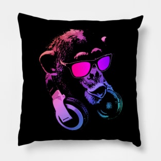 Monkey DJ Pink Pillow