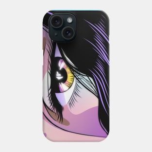 Retro anime, eye Phone Case