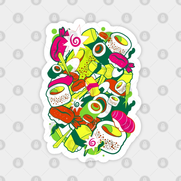 Neon Sushi Magnet by machmigo