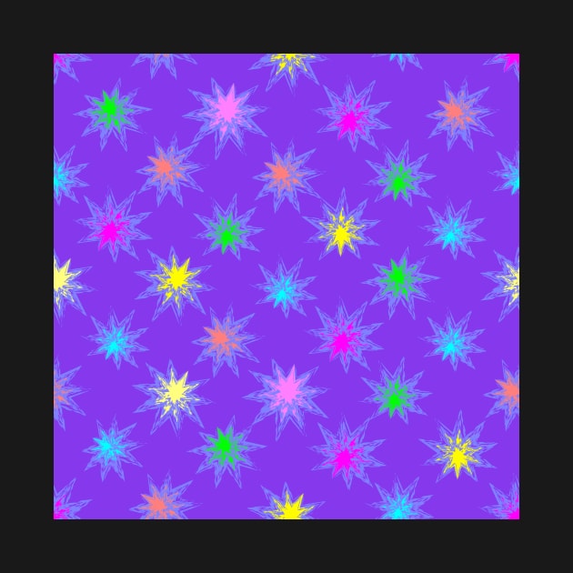 Glow Stars Diagonal Repeat on Purple 5748 by ArtticArlo