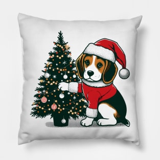 Beagle Dog Christmas Pillow