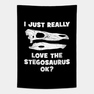 Stegosaurus fossil skull Tapestry