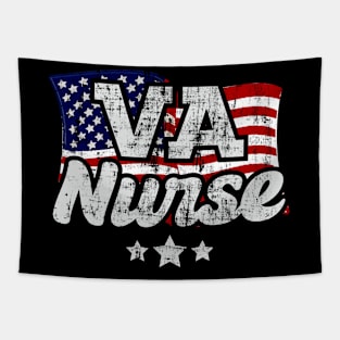 VA Nurse Patritic Flag Tapestry