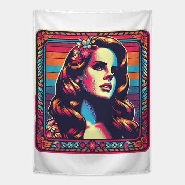 Lana Del Rey - Vintage Multicolor Iron On Design Tapestry by Tiger Mountain Design Co.