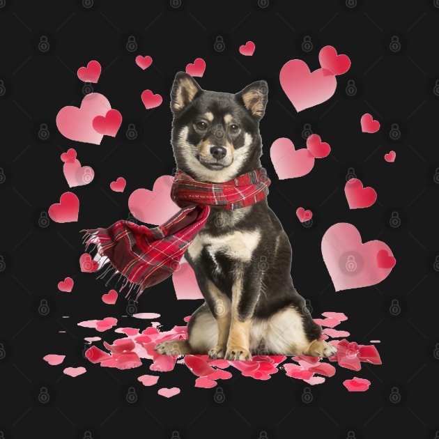 Shiba Inu Hearts Love Happy Valentine's Day by cyberpunk art