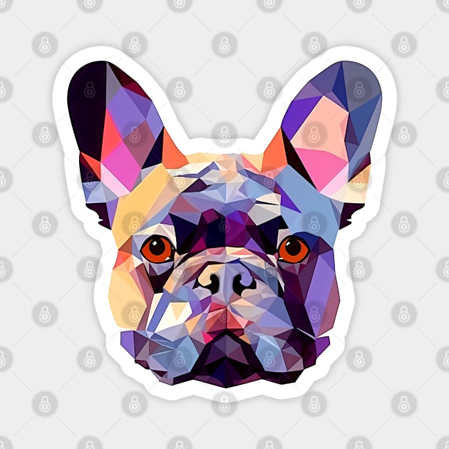 Geometric French Bulldog No. 2: Light (on a no fill background) Magnet by Puff Sumo