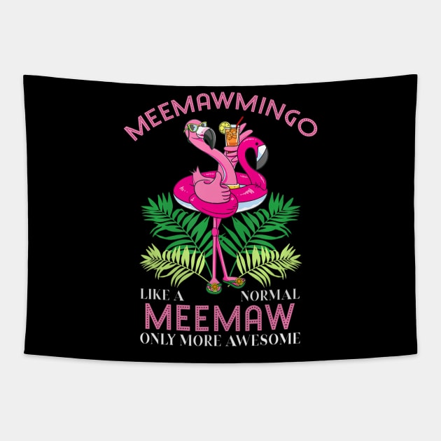 Meemawmingo Meemaw Flamingo Love Grandma Grandmother Gramma Tapestry by mccloysitarh