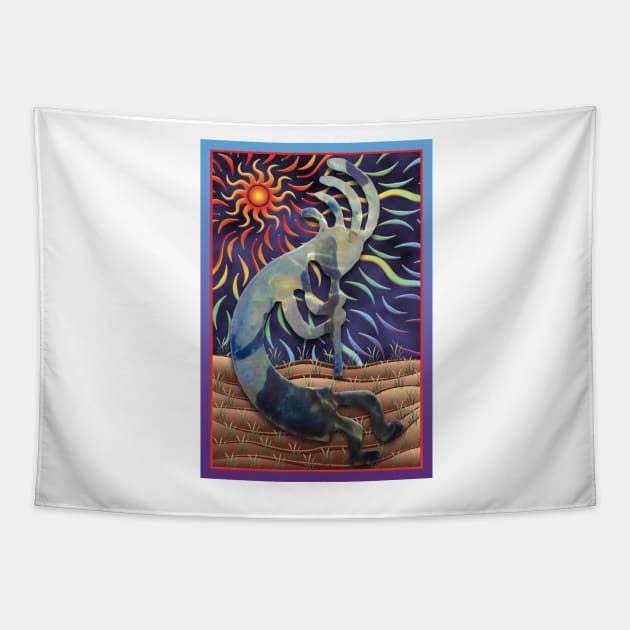 Kokopelli Spring Tapestry by becky-titus