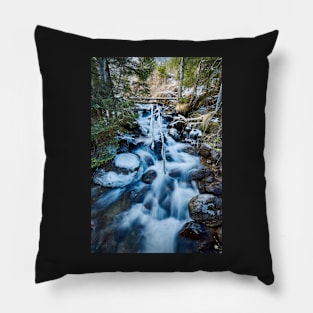 Frozen creek in winter Pillow