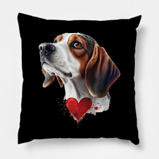 Beagle Valentine's Day Pillow