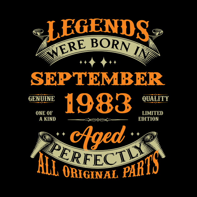 Legends Were Born In September 1983 40 Years Old 40th Birthday Gift by Kontjo