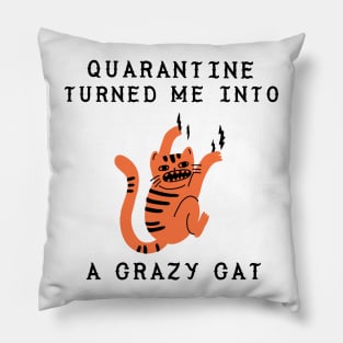 Quarantine turned me into a crazy cat funny quarantine quotes Pillow