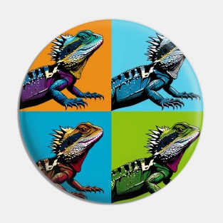 Australian Water Dragon Pop Art - Cool Lizard Pin