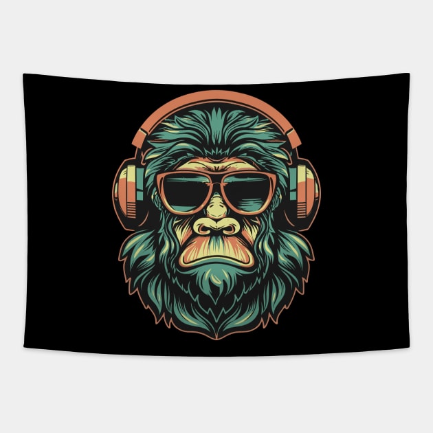 Sasquatch bigfoot rock on Tapestry by SecuraArt