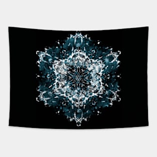 Sapphire Starburst Snowflake Tapestry